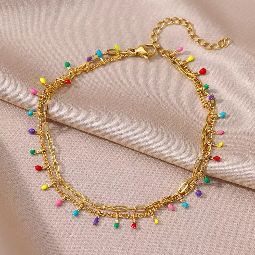 Multicolor Beads Anklet