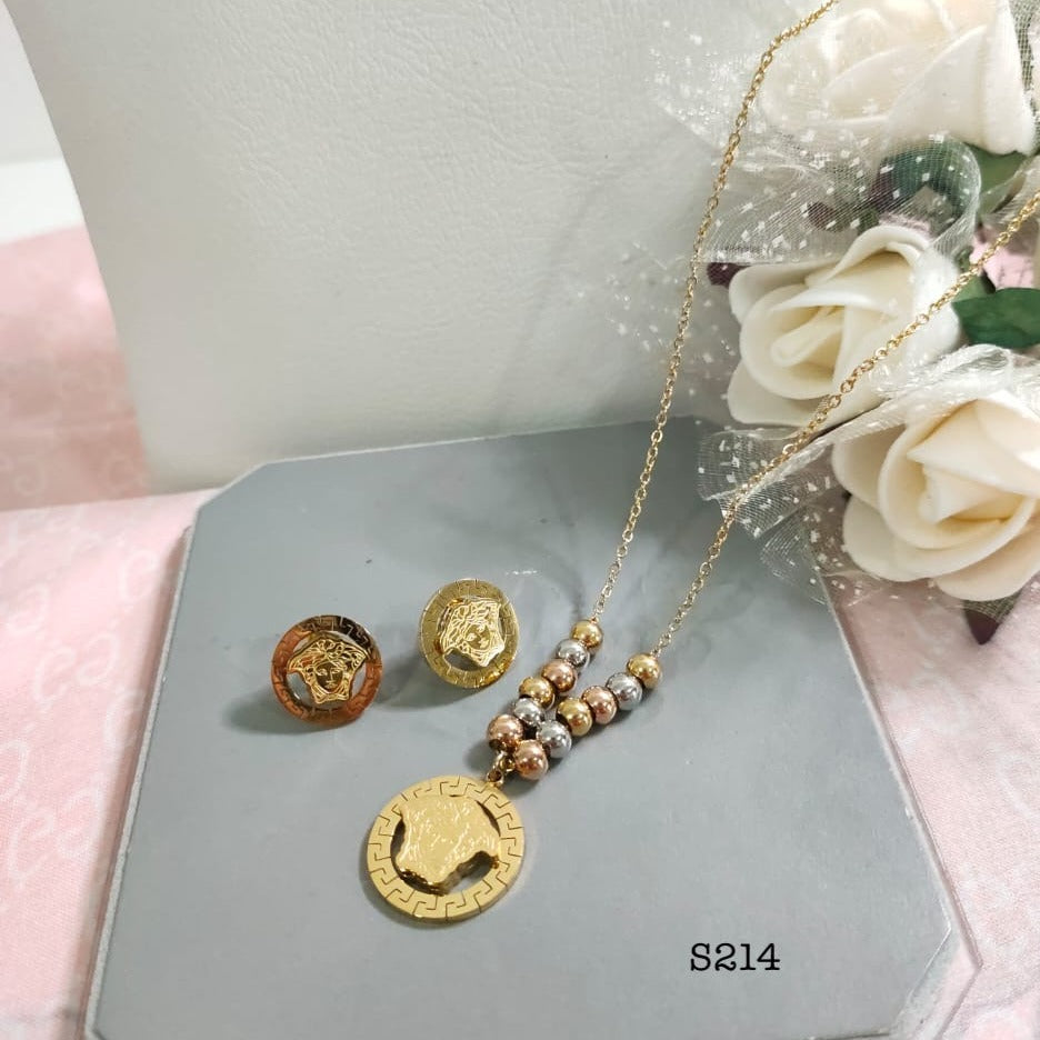 VS Tricolor Necklace and Earrings set