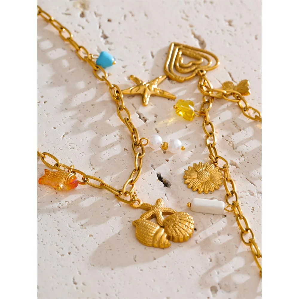 Ocean Bloom Charm Necklace