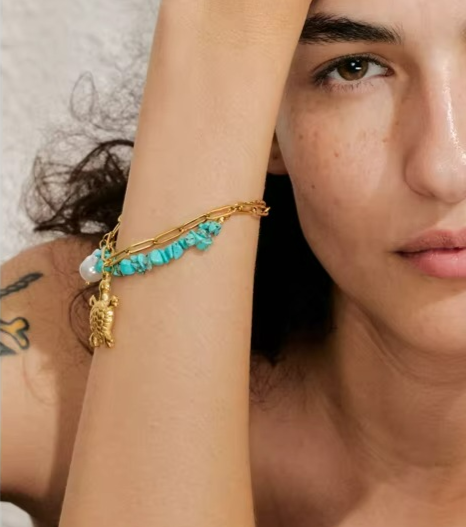 Ocean Style Turtle & Pearl Bracelet