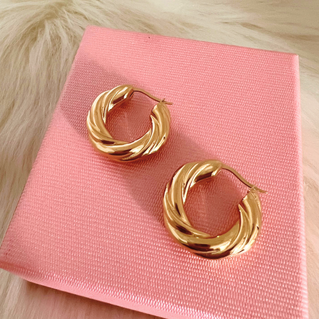 Vintage Twist Hoop Earrings