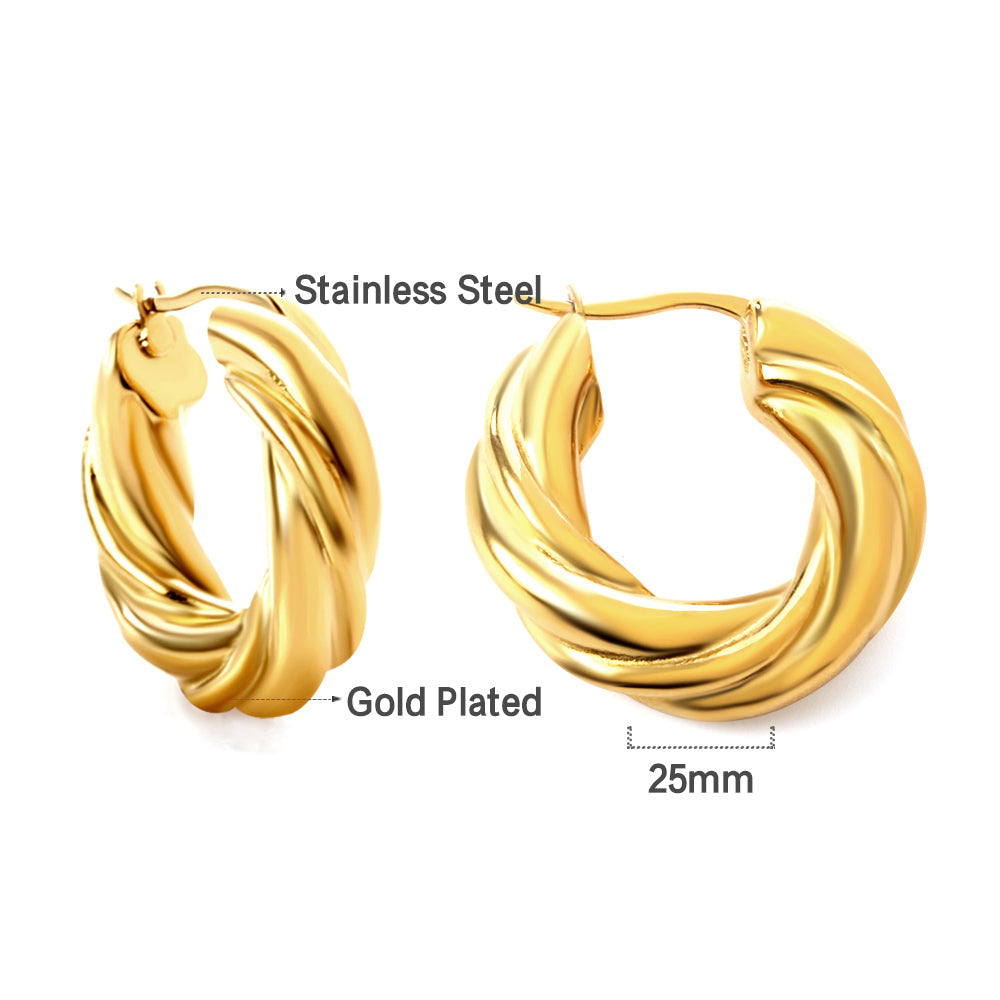 Vintage Twist Hoop Earrings