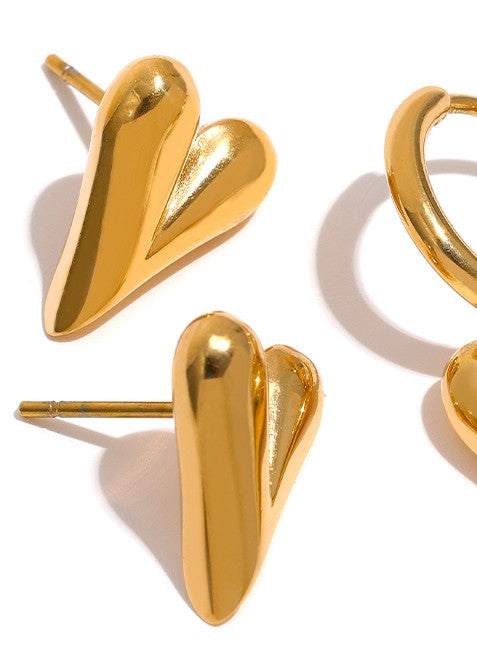 Beatrice Heart Stud Earrings