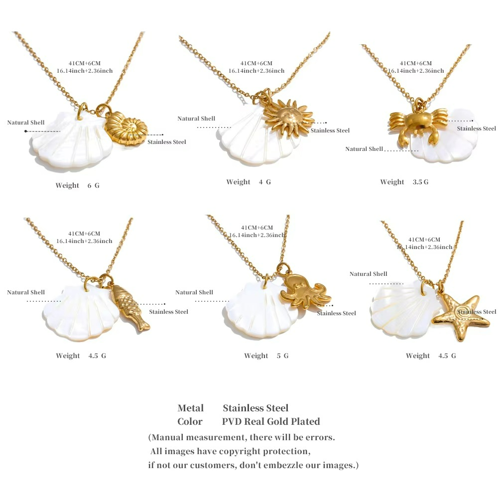 Shell & Crab Pendant Necklace