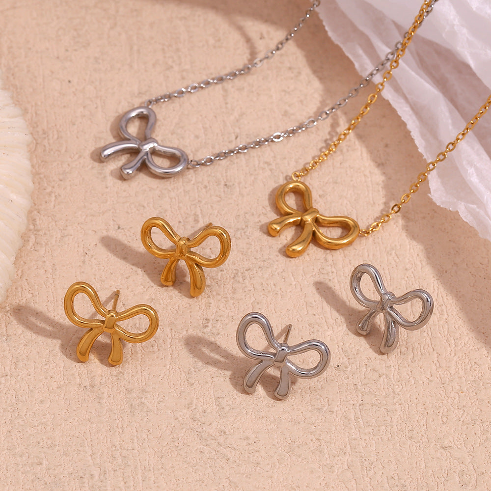 Raya Bow Necklace and Earrings Set
