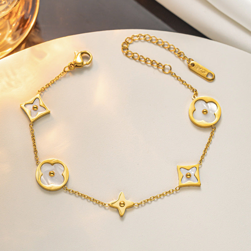Floral Necklace, Bracelet, Ring and Earrings Set