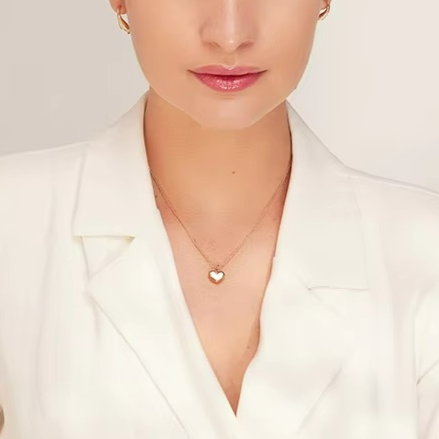 White Heart Necklace and Bracelet Set