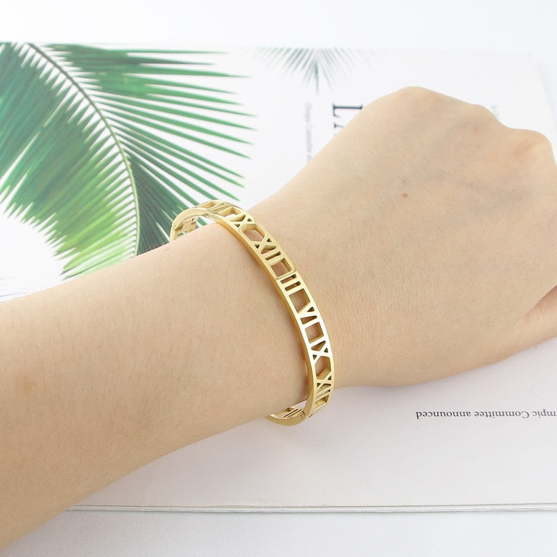 Roman Numerals Bangle Bling Bio