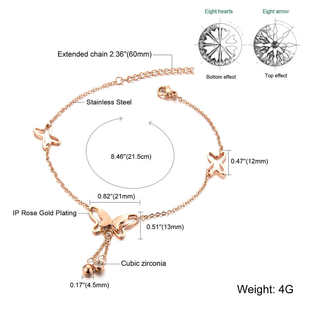 Delicate Butterfly Charm Anklet