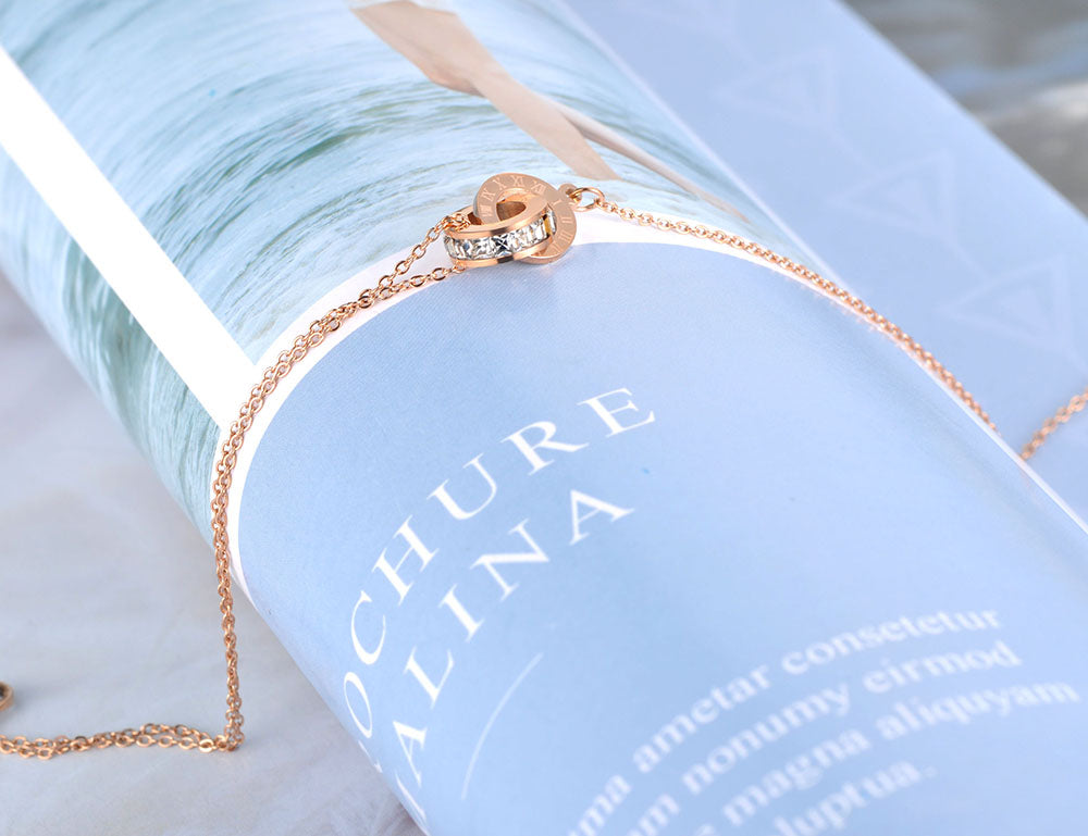 Double Circle Zirconia Anklet