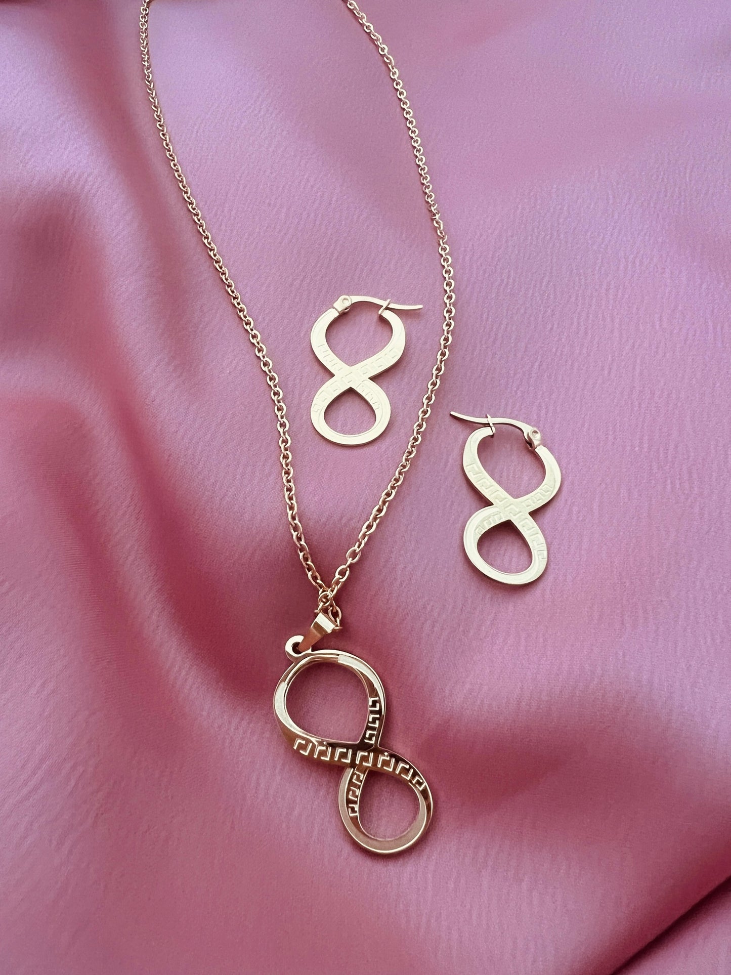 Infinity Necklace and Earrings set