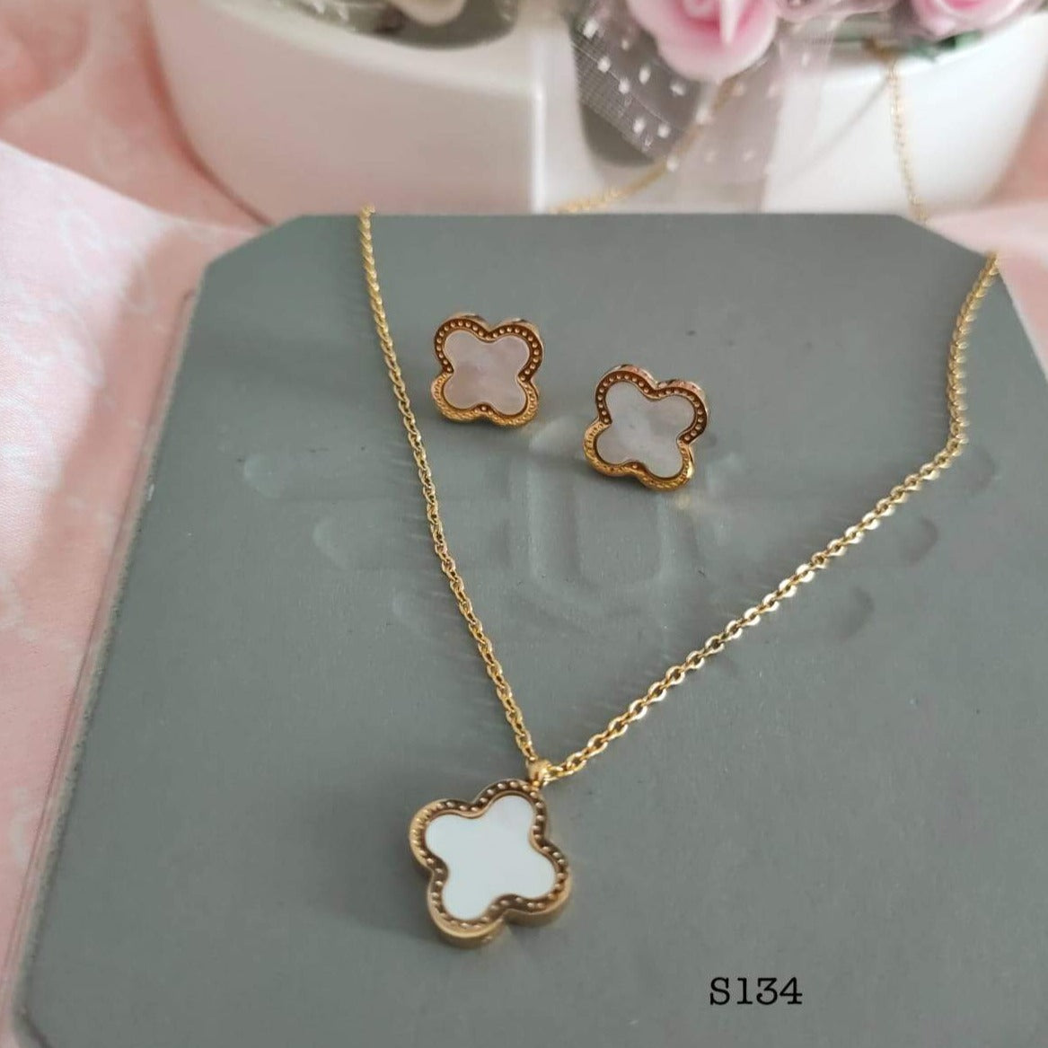 Four Leaf Clover Jewelry Set Bling Bio