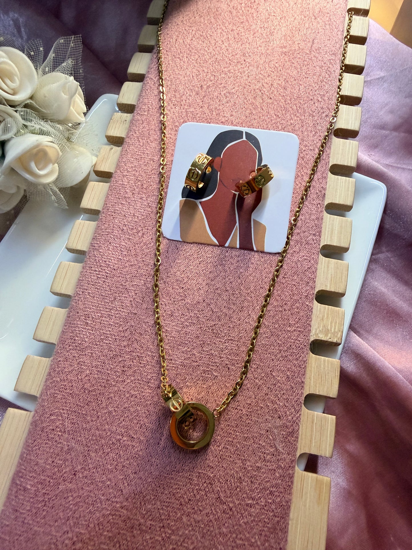 Love Necklace and Earrings Set