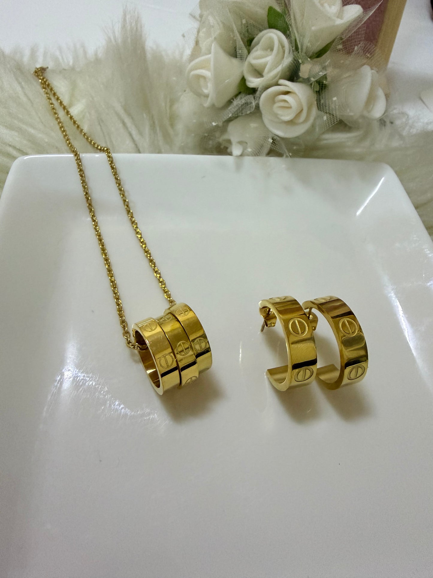 Forever Love Necklace and Earrings Set