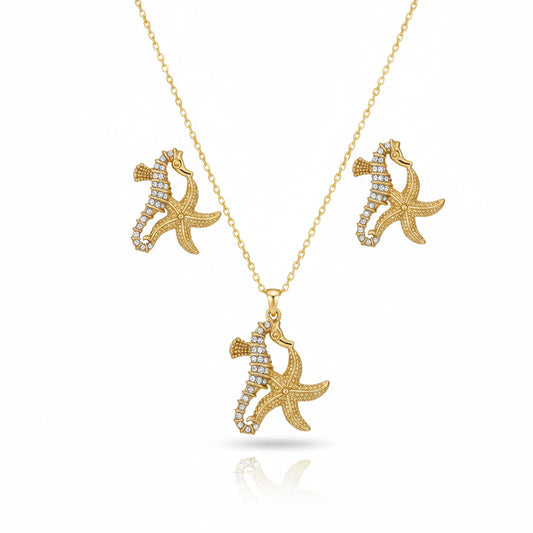Starfish Necklace and Earrings Set
