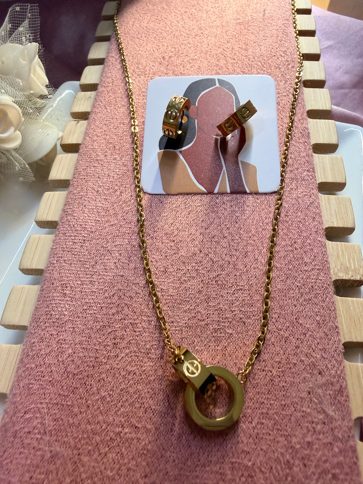Love Necklace and Earrings Set