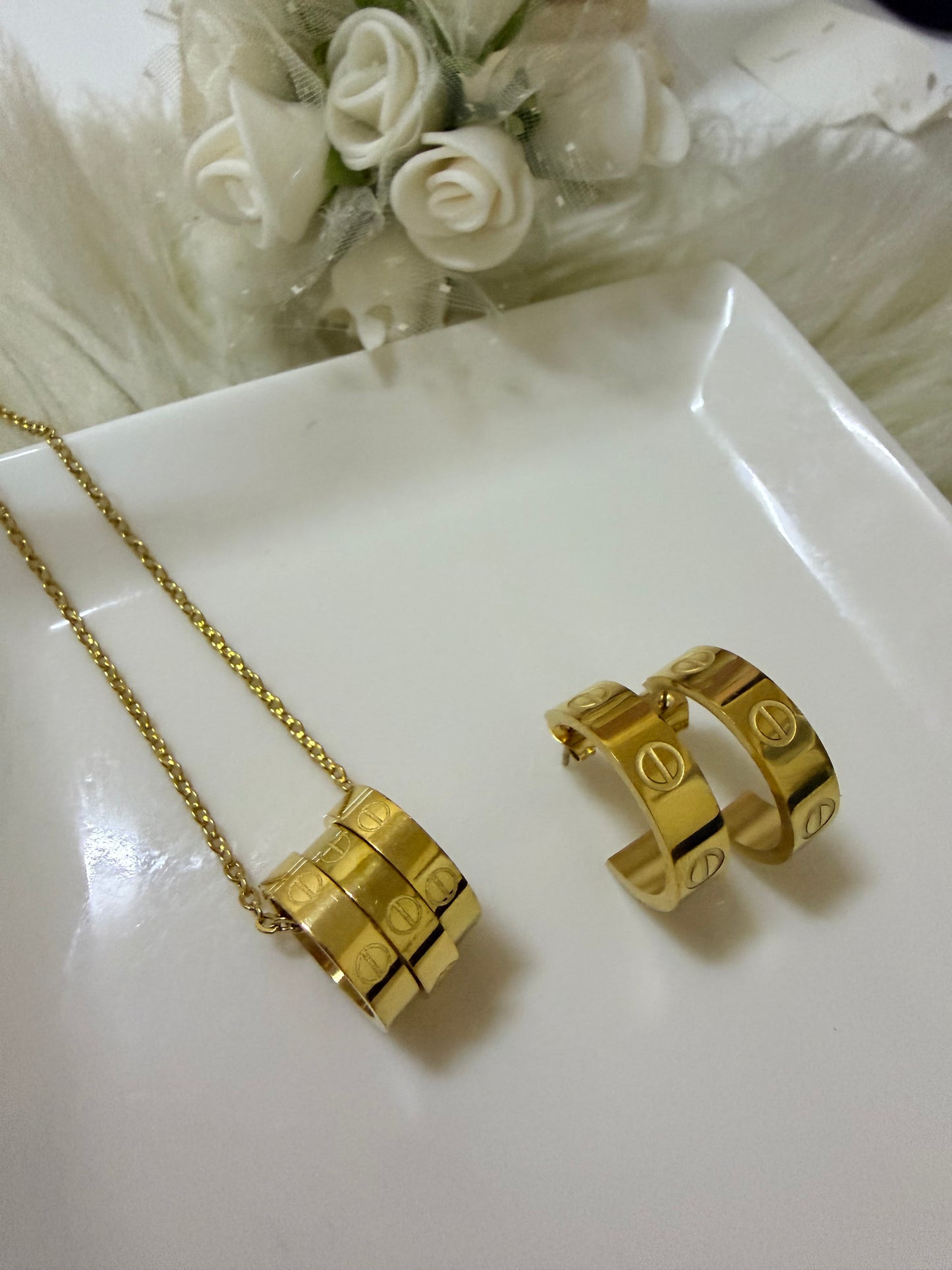 Forever Love Necklace and Earrings Set