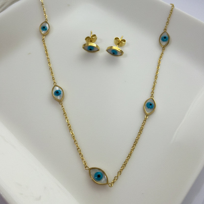 Eye Necklace and Earrings Set