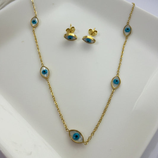 Eye Necklace and Earrings Set