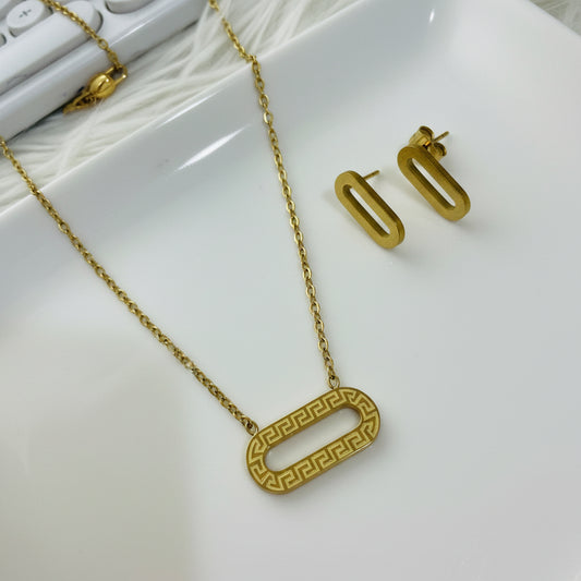 Greek Necklace and Earrings Set