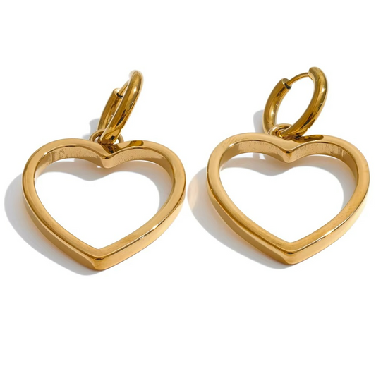 Heart Love Hollow Hoop Earrings