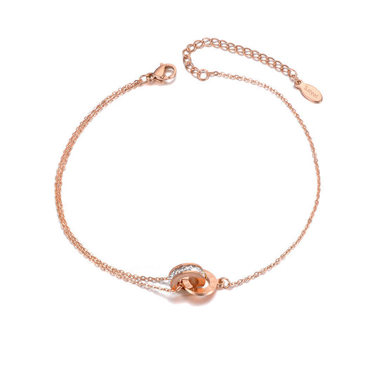 Double Circle Charm Anklet