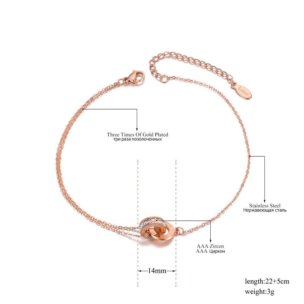 Double Circle Charm Anklet