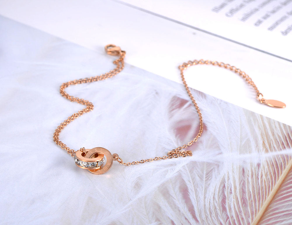 Double Circle Charm Anklet