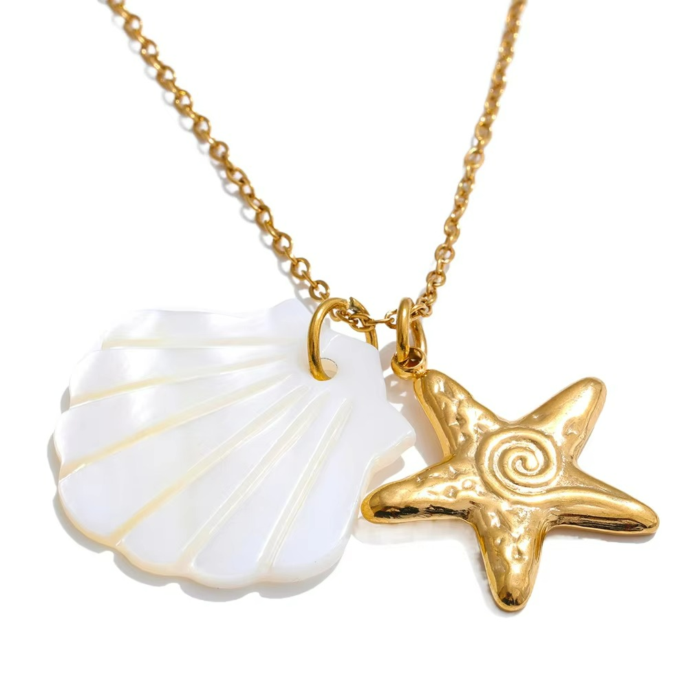 Shell & Starfish Pendant Necklace