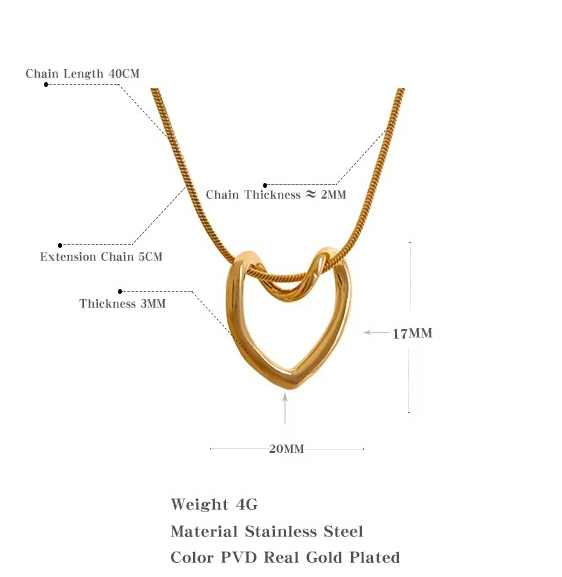 Minimalist Heart Hollow Pendant Necklace