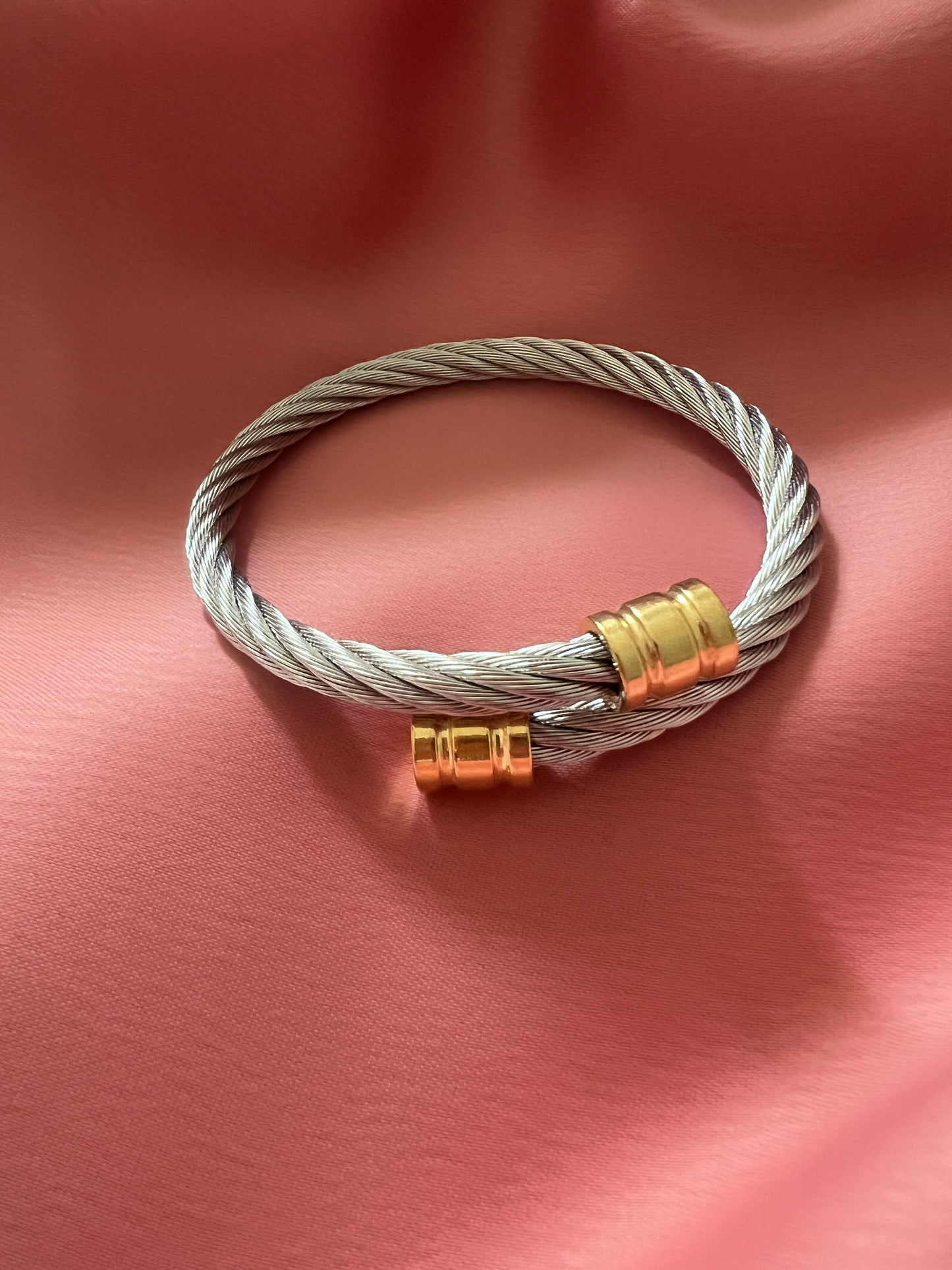 2 tone Twisted Cable Bangle