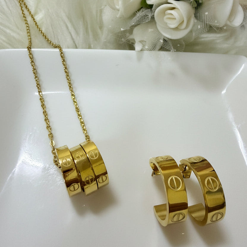 Forever Love Necklace and Earrings Set