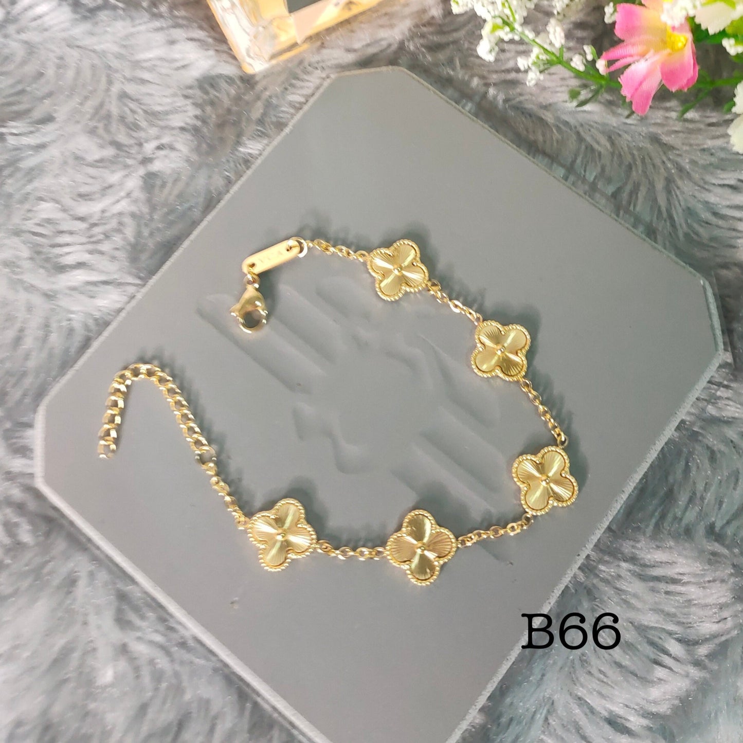 Four Leaf Clover Necklace, Bracelet and Earrings Set