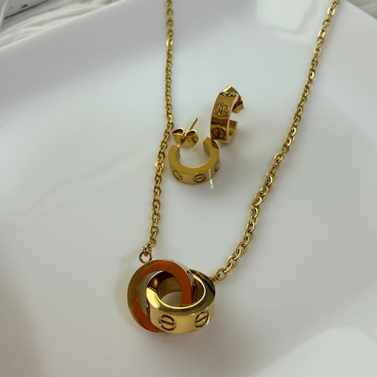 Love Necklace and Earrings Set