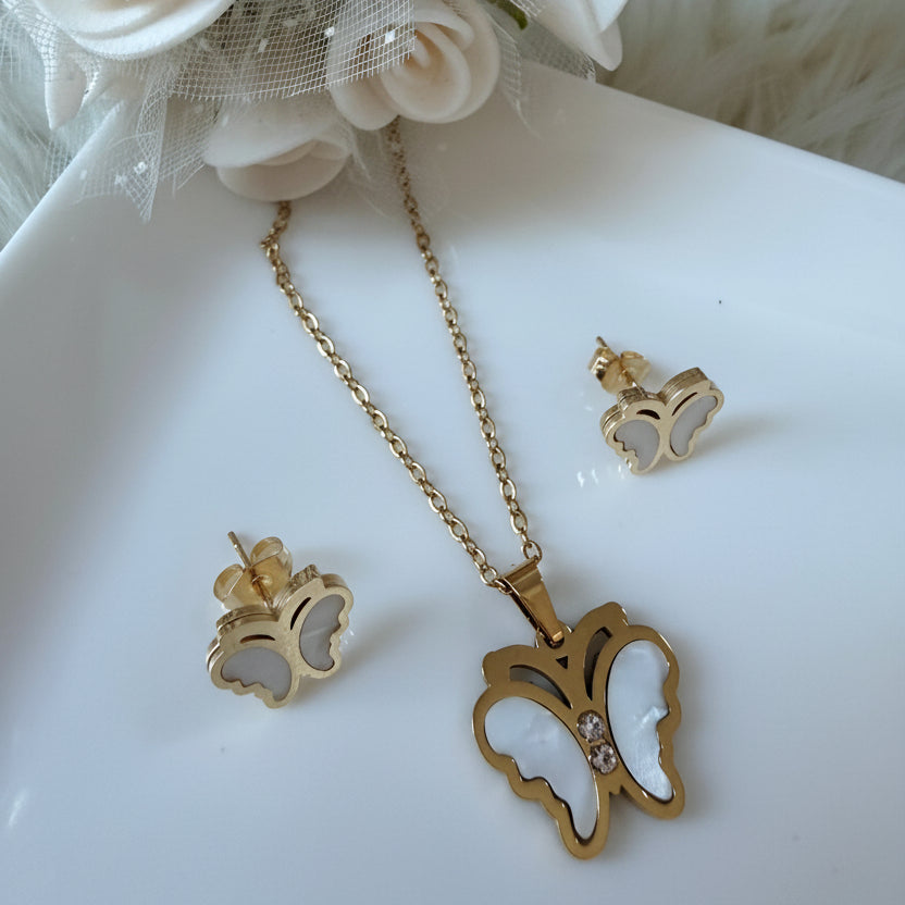 Butterfly Necklace and Earrings Set