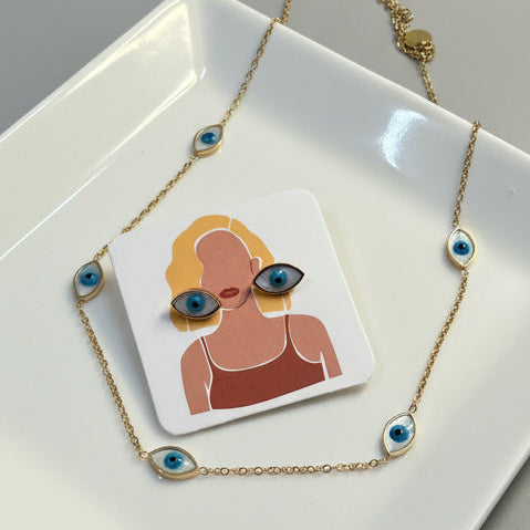 Eye Necklace and Earrings Set