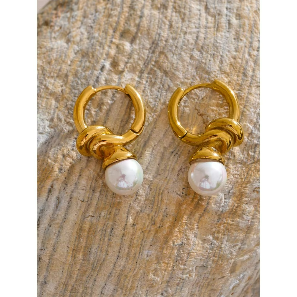 Classic Pearl Hoop Earrings