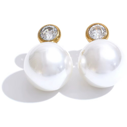 Isla Classic Pearl & Zircon Stud Earrings