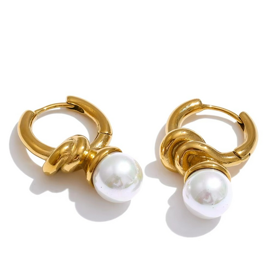 Classic Pearl Hoop Earrings