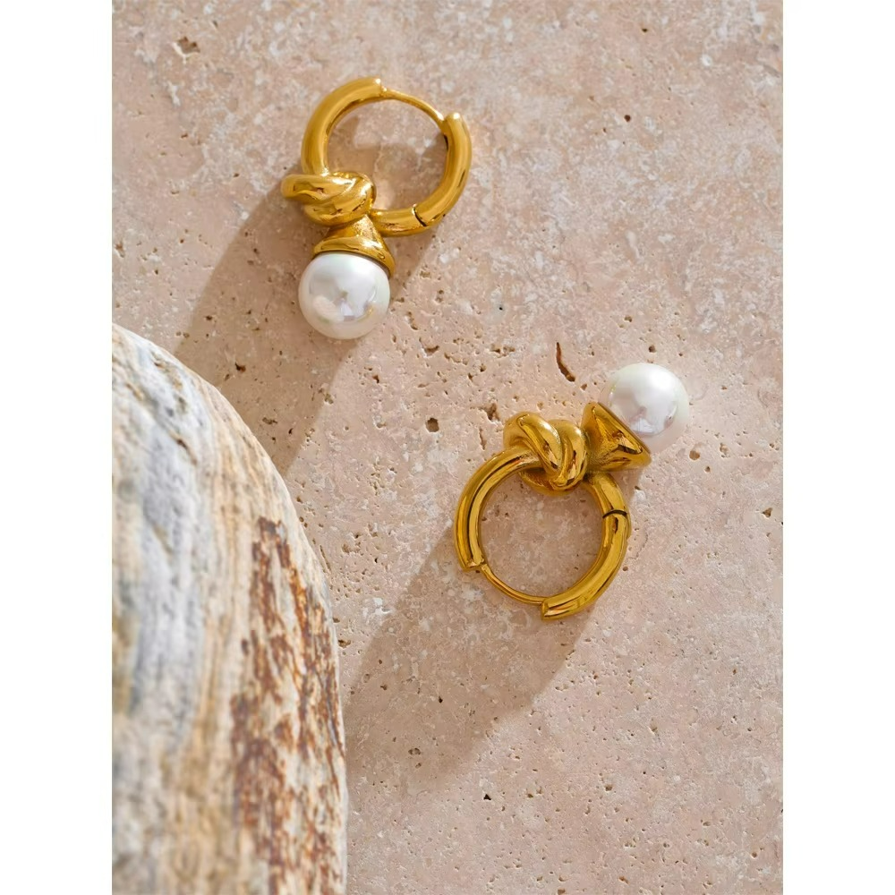 Classic Pearl Hoop Earrings