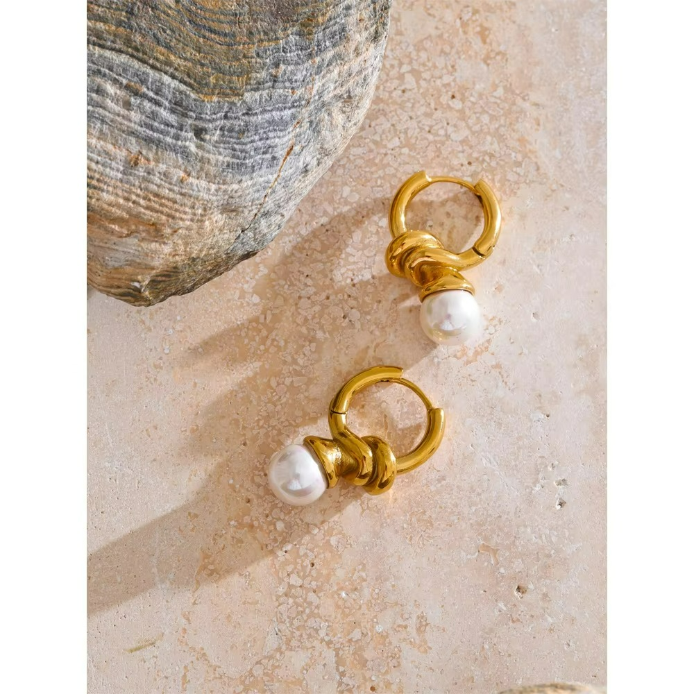 Classic Pearl Hoop Earrings
