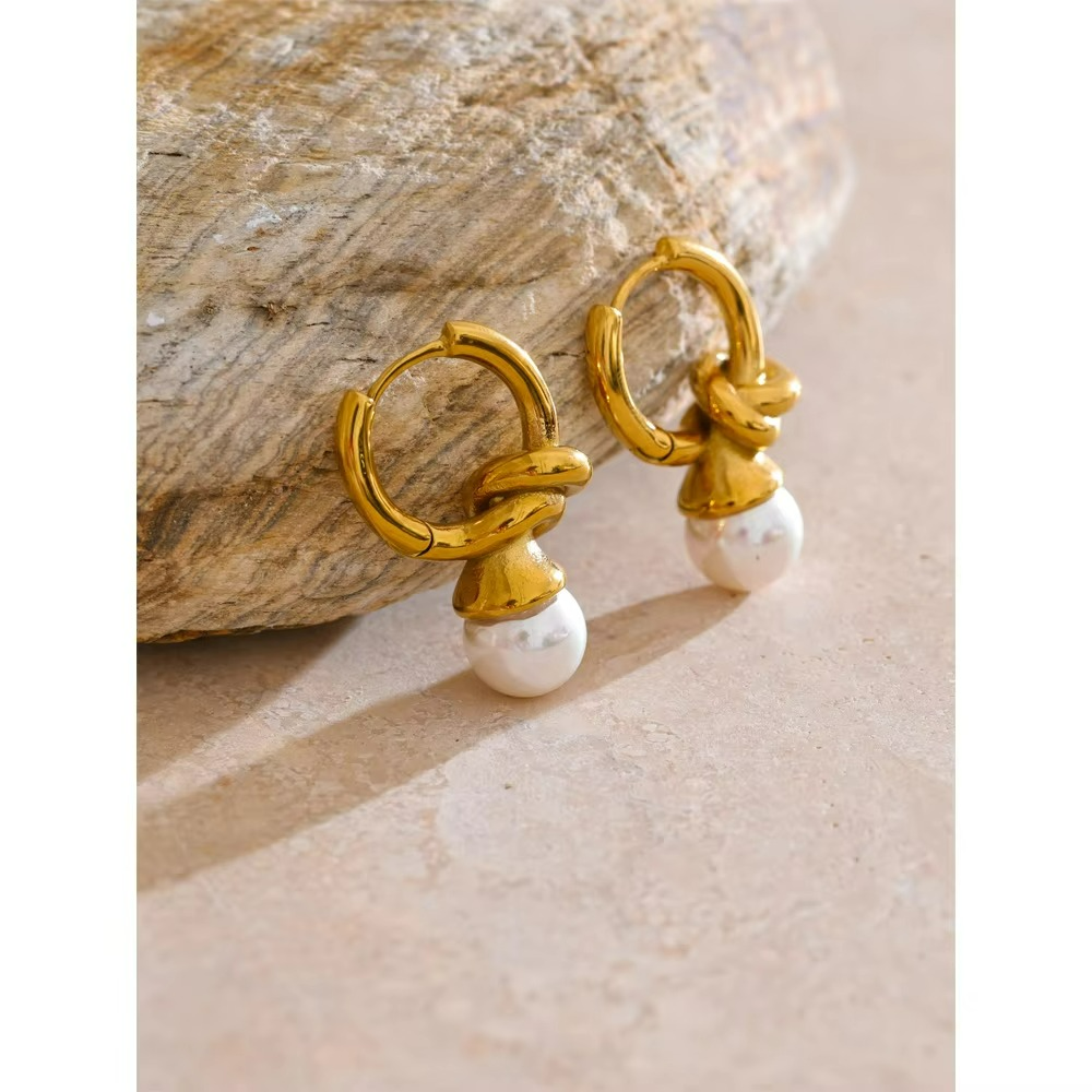 Classic Pearl Hoop Earrings