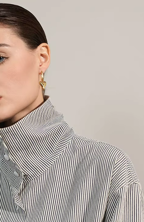 Heart Love Drop Hoop Earrings
