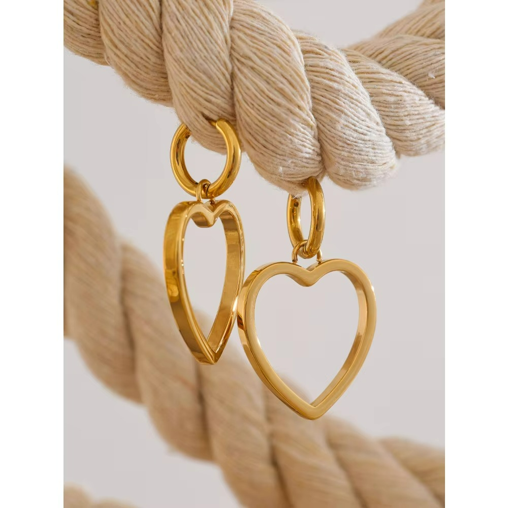 Heart Love Hollow Hoop Earrings