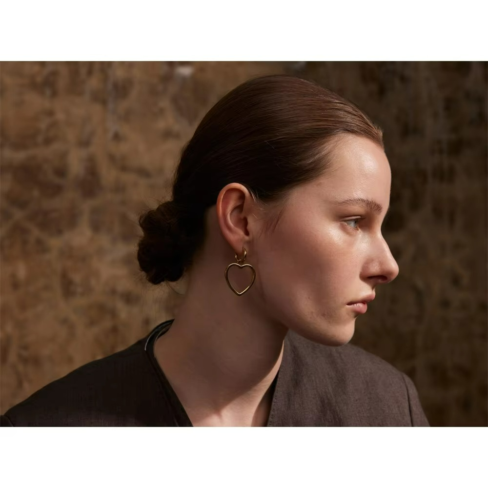 Heart Love Hollow Hoop Earrings