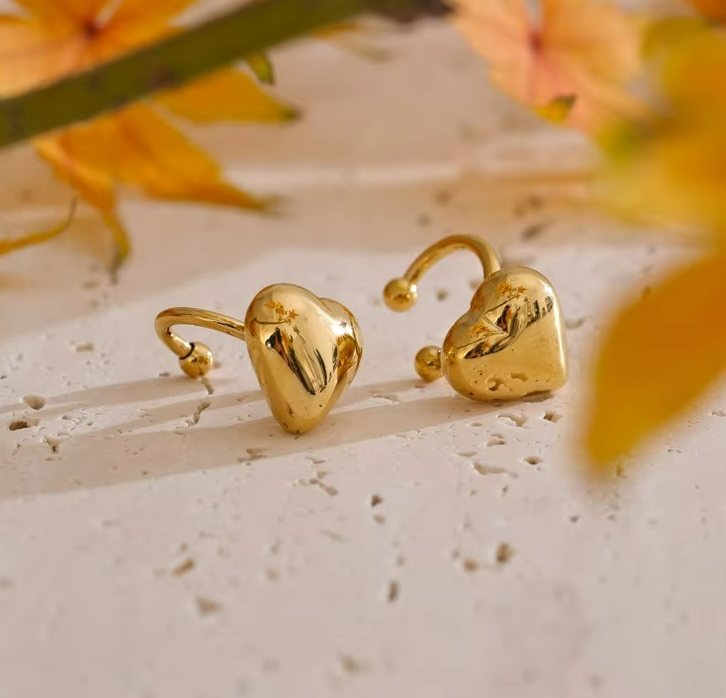Heart Ear Cuff Earrings