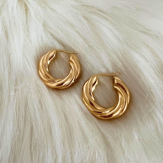 Vintage Twist Hoop Earrings