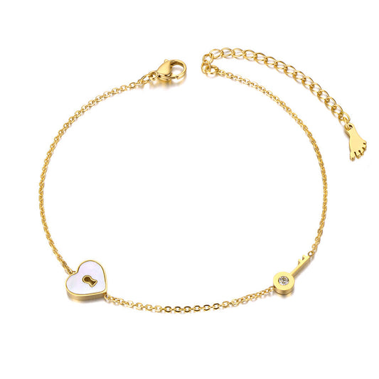 Lock and Key Charm Anklet