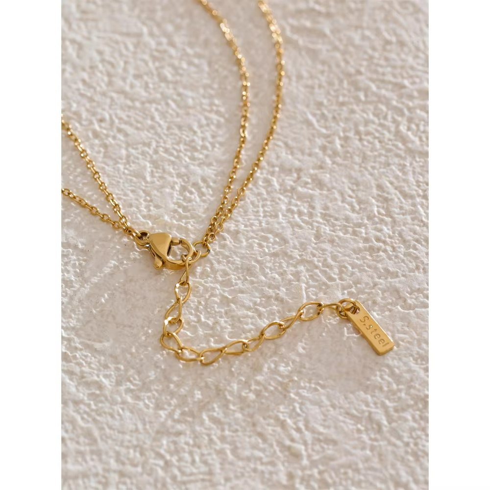 Double Layer Star Zircon Chain Necklace