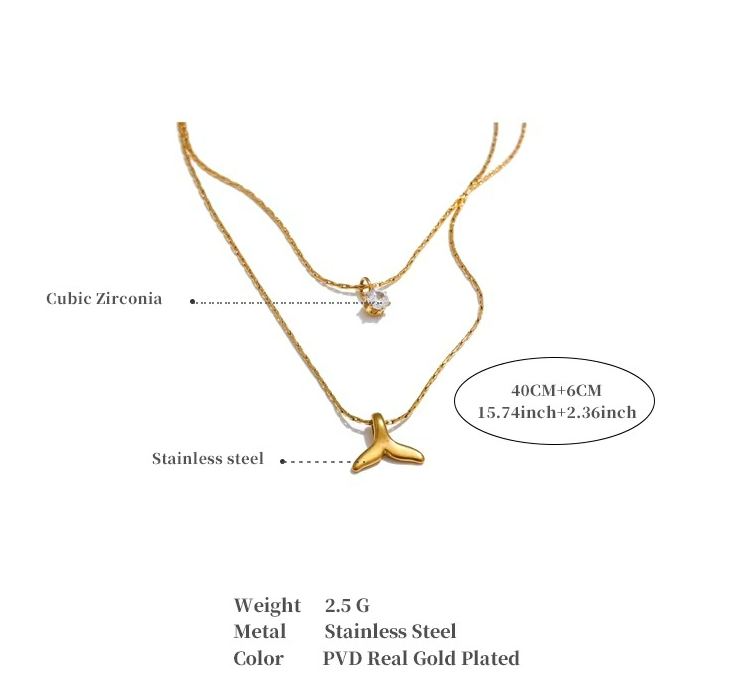 Layer Stacking Fishtail Necklace